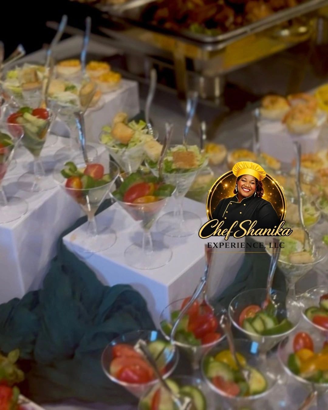 Elegant appetizer cups at a private event